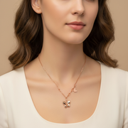 925 Sterling Silver Butterfly Shape Pendant Necklace with Adjustable Length